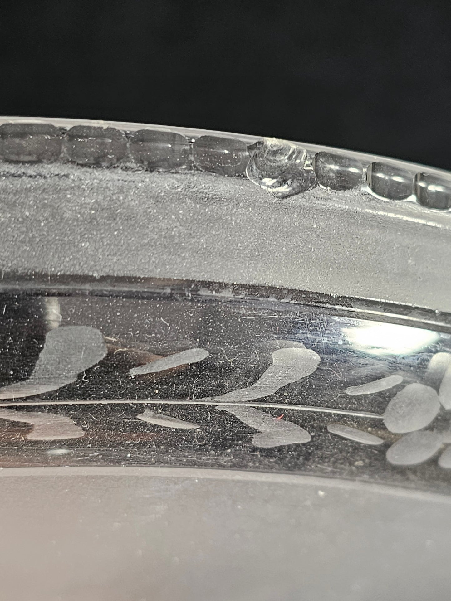 A Pair of Victorian Semi Frosted and Wheel Engraved Glass Tazze on star cut foot.