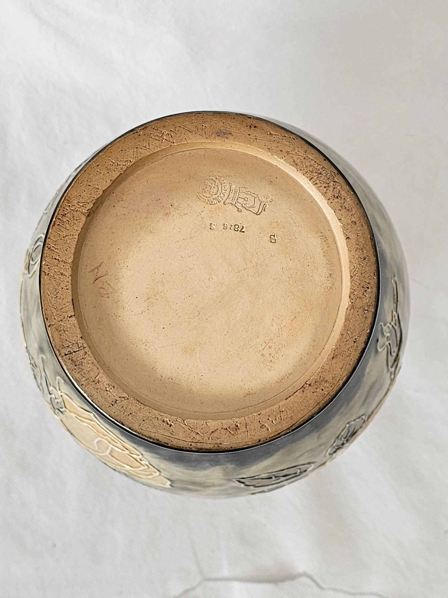 A Royal Doulton stoneware vase, Decorated with Roses, Signed by Bessie Newbery
