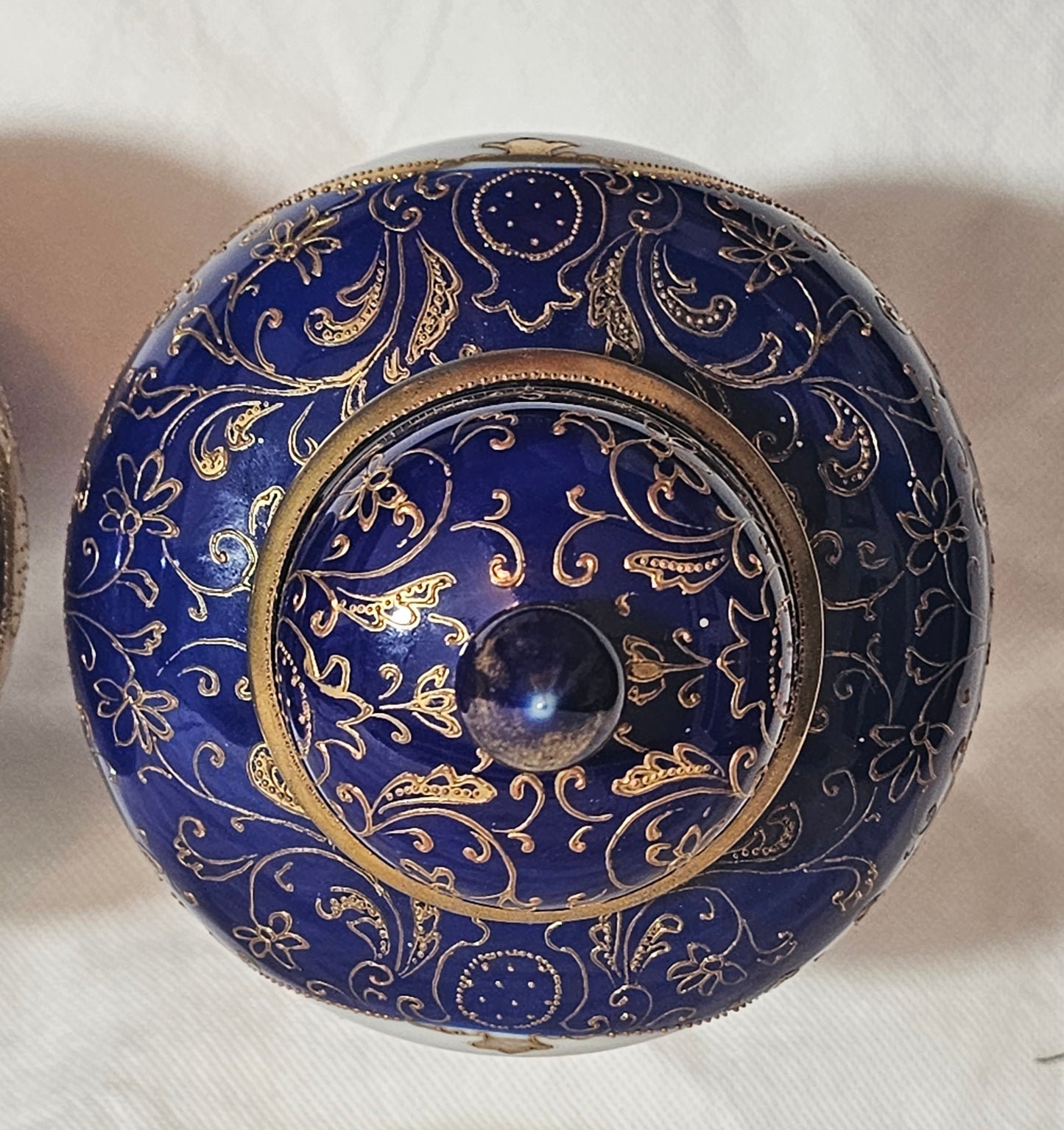 A Pair of Noritake Jars and Covers, C1930, Painted with Landscapes