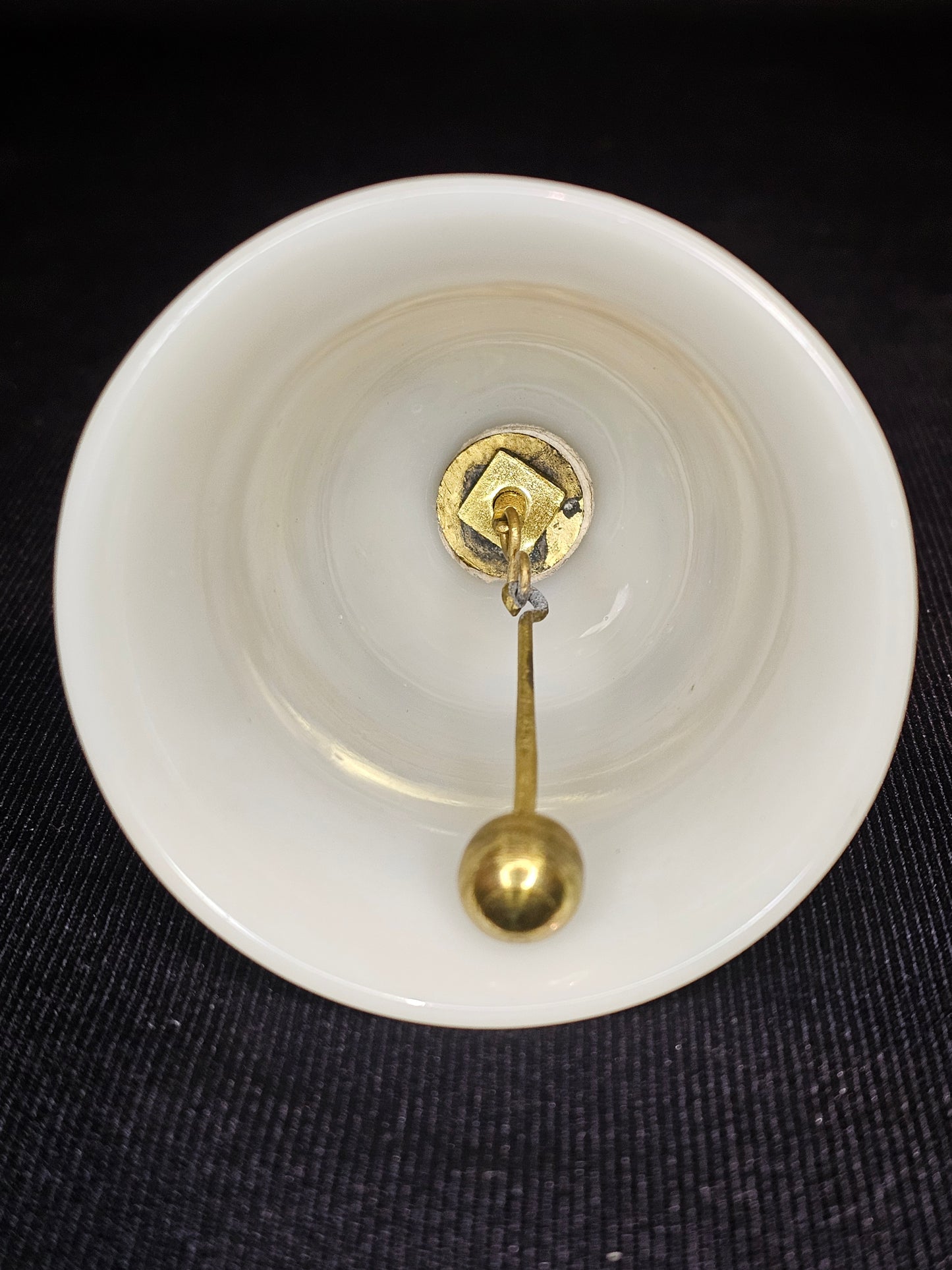 Antique French Gold Ormolu and Opaline Glass Dinner Bell