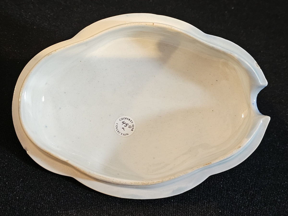 An Oval Underglaze Blue Printed Pearlware Sauce Tureen and Cover, C1800-10
