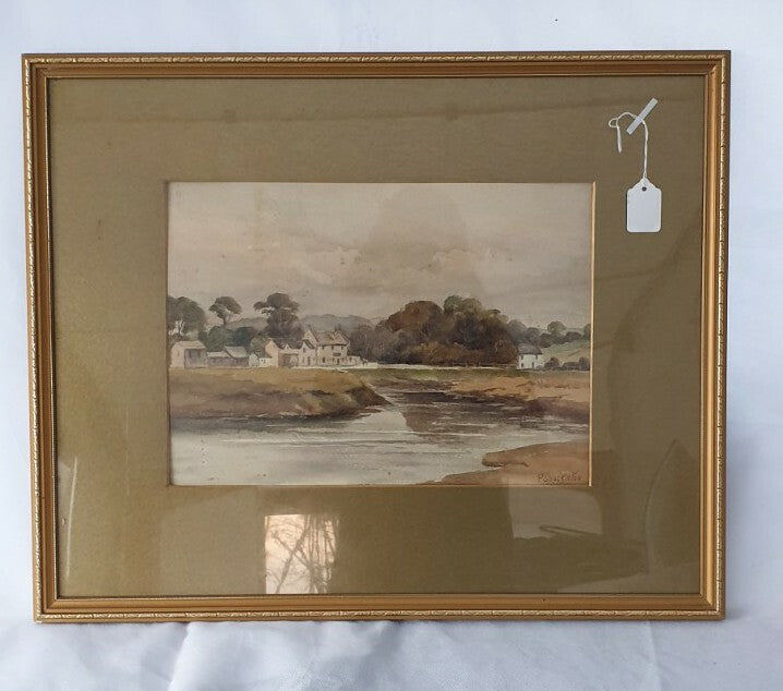 Antique watercolour painting by P Shackleton, 1915