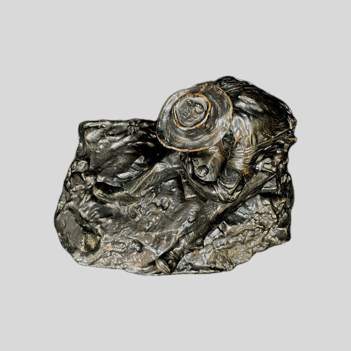 A 19thC Bronze of a Blacksmith Sculpture Attributed to Aime Jules Dalou