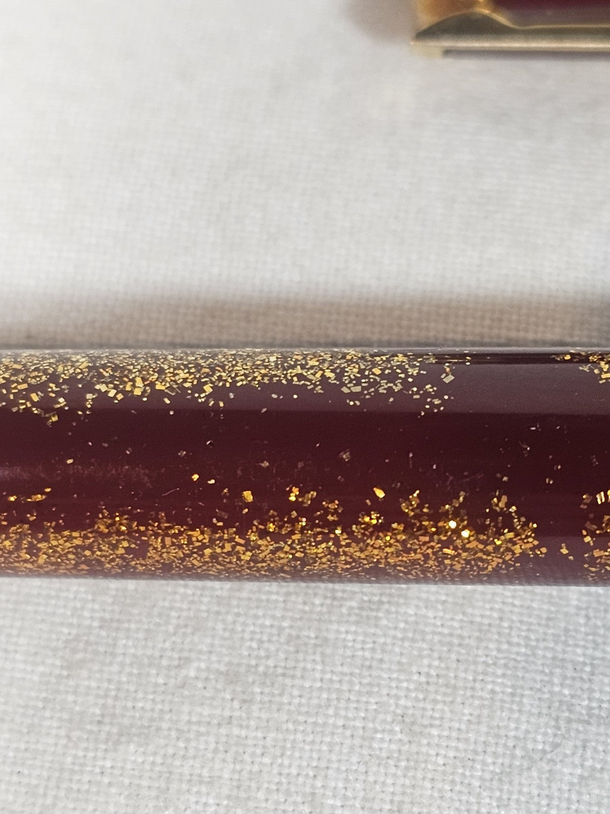 An S.T. Dupont Paris Laque de Chine Red & Gold Ballpoint Pen Gold Plated