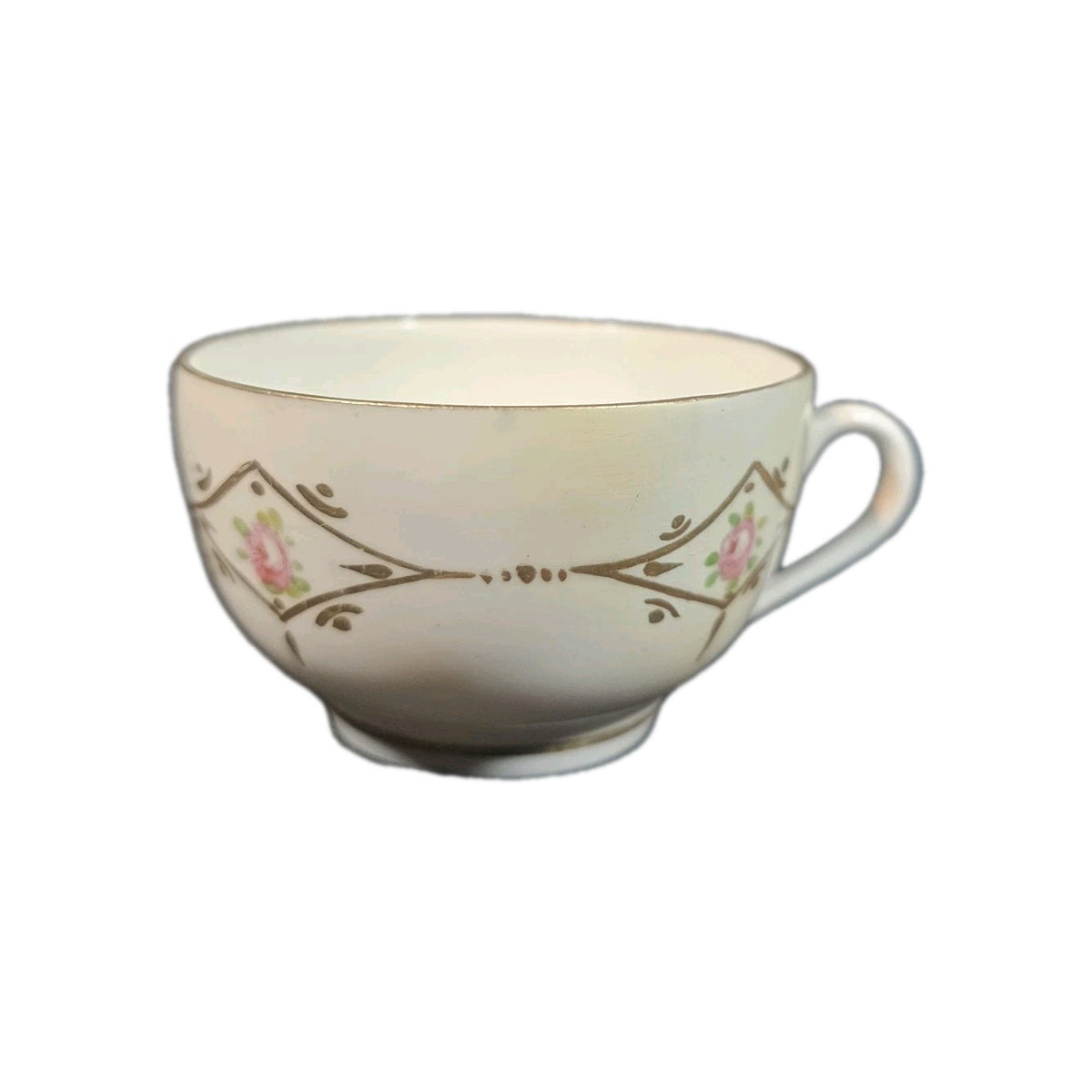 An Antique 19thC Stevenson & Hancock Hand Painted with Pink Roses