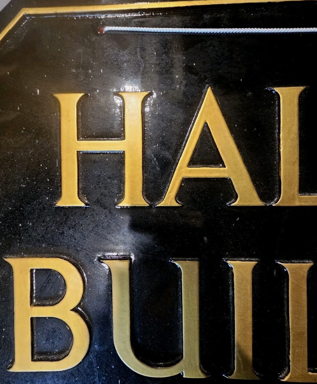 A black Enamelled Cast Aluminium Advertising Halifax Building Society Sign