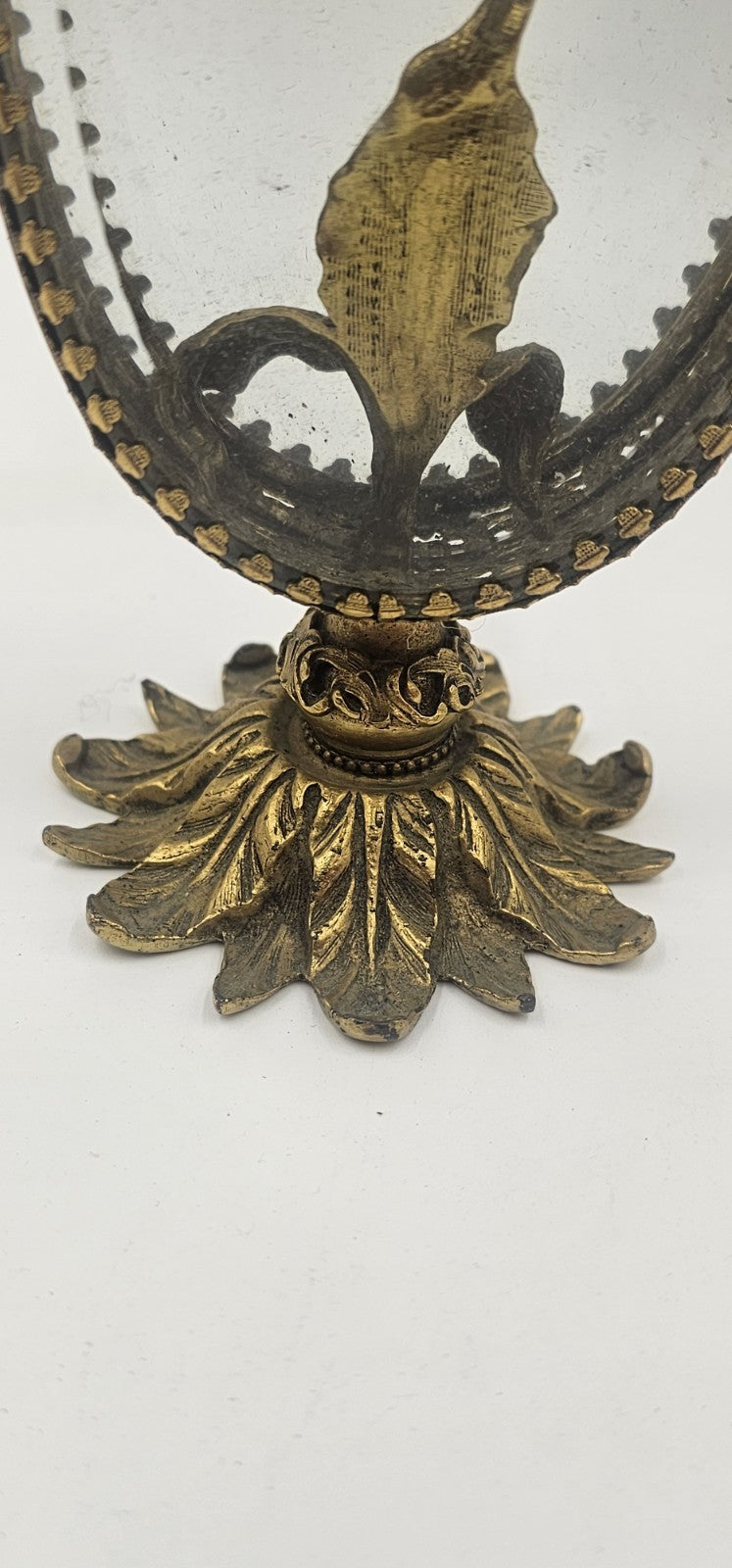 A Hollywood Regency Style Ormolu and Beveled Glass Scent Flask/Perfume Bottle