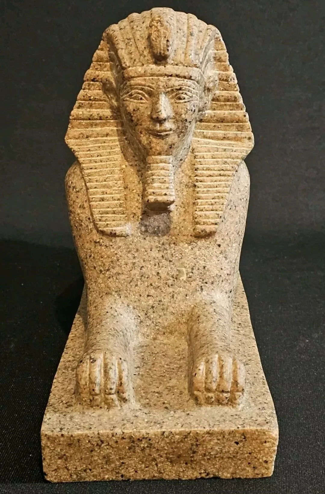 A Large Hand Carved Marble Sculpture of an Egyptian Sphynx Cat