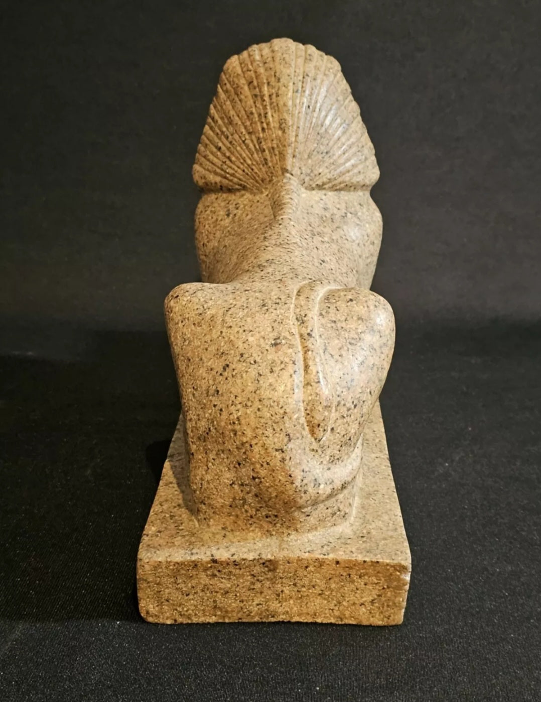 A Large Hand Carved Marble Sculpture of an Egyptian Sphynx Cat