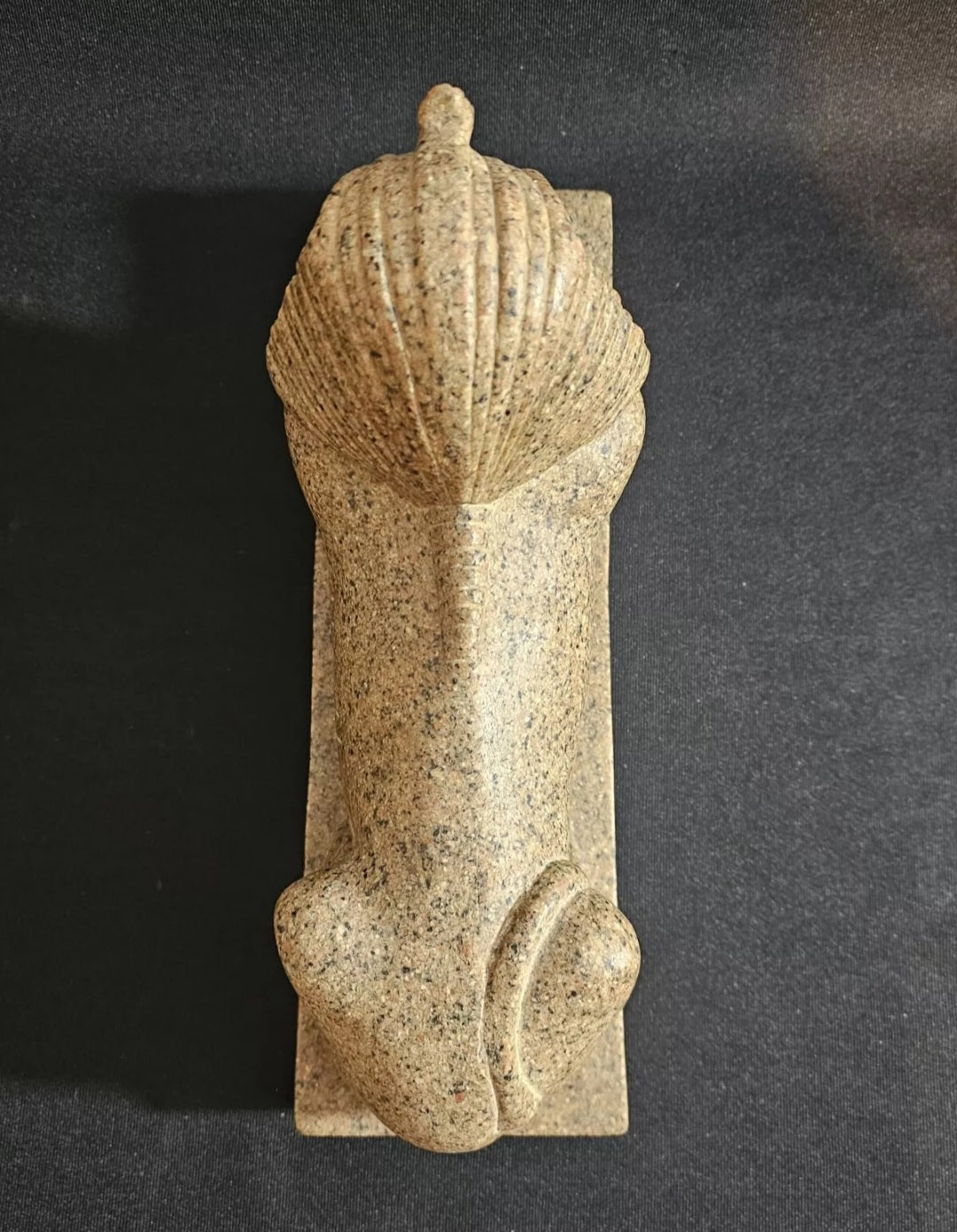 A Large Hand Carved Marble Sculpture of an Egyptian Sphynx Cat