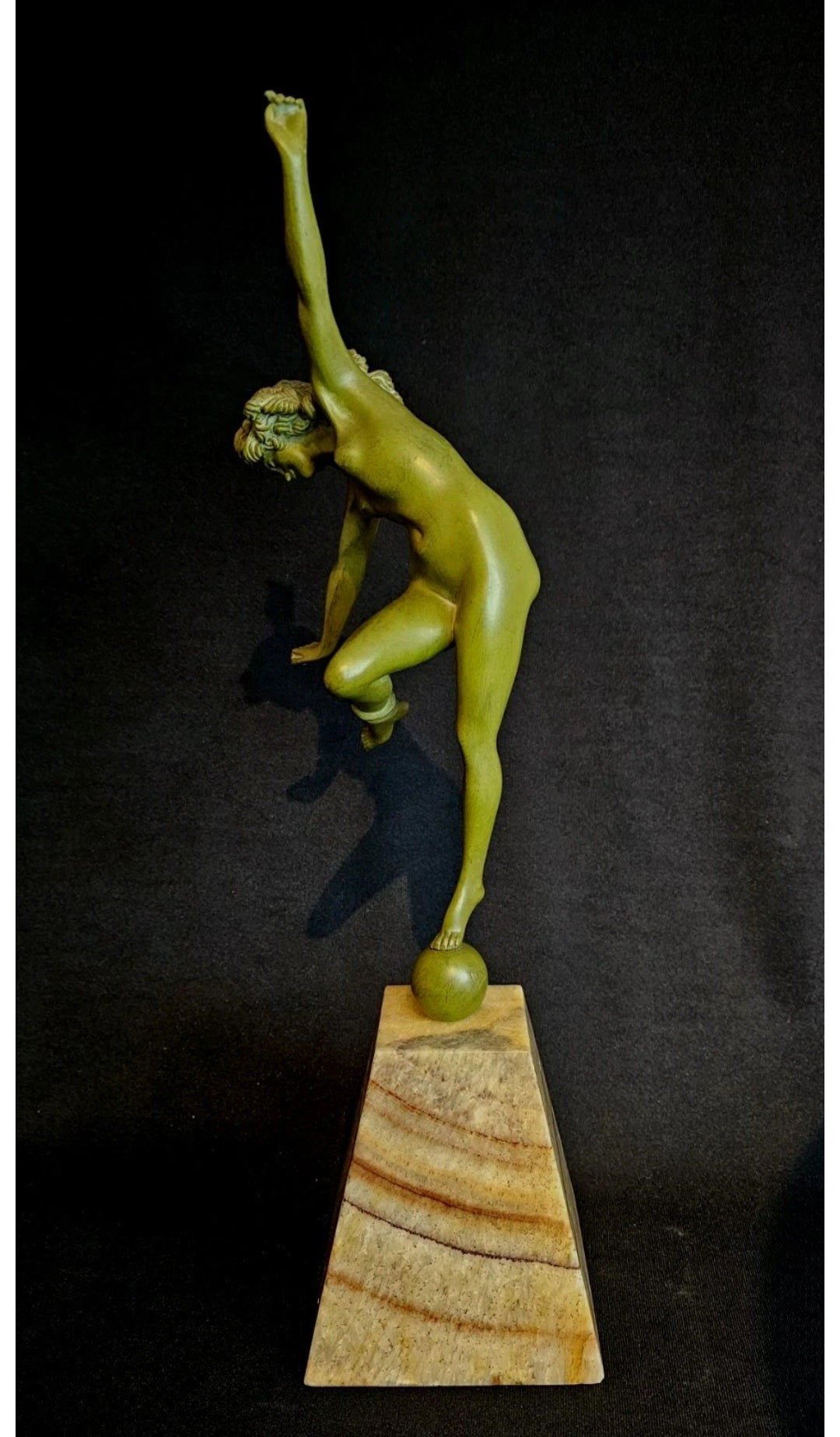 An Original CJR Colinet Art Deco Bronze Sculpture 'Danseuse au Serpent' Signed