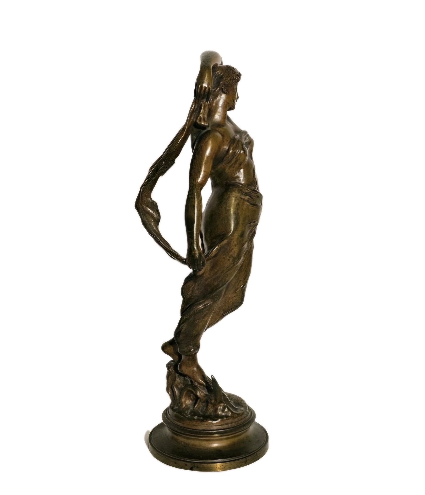 A Pair of French Bronze Sculptures of Goddesses by Emile Laporte (1858-1907)