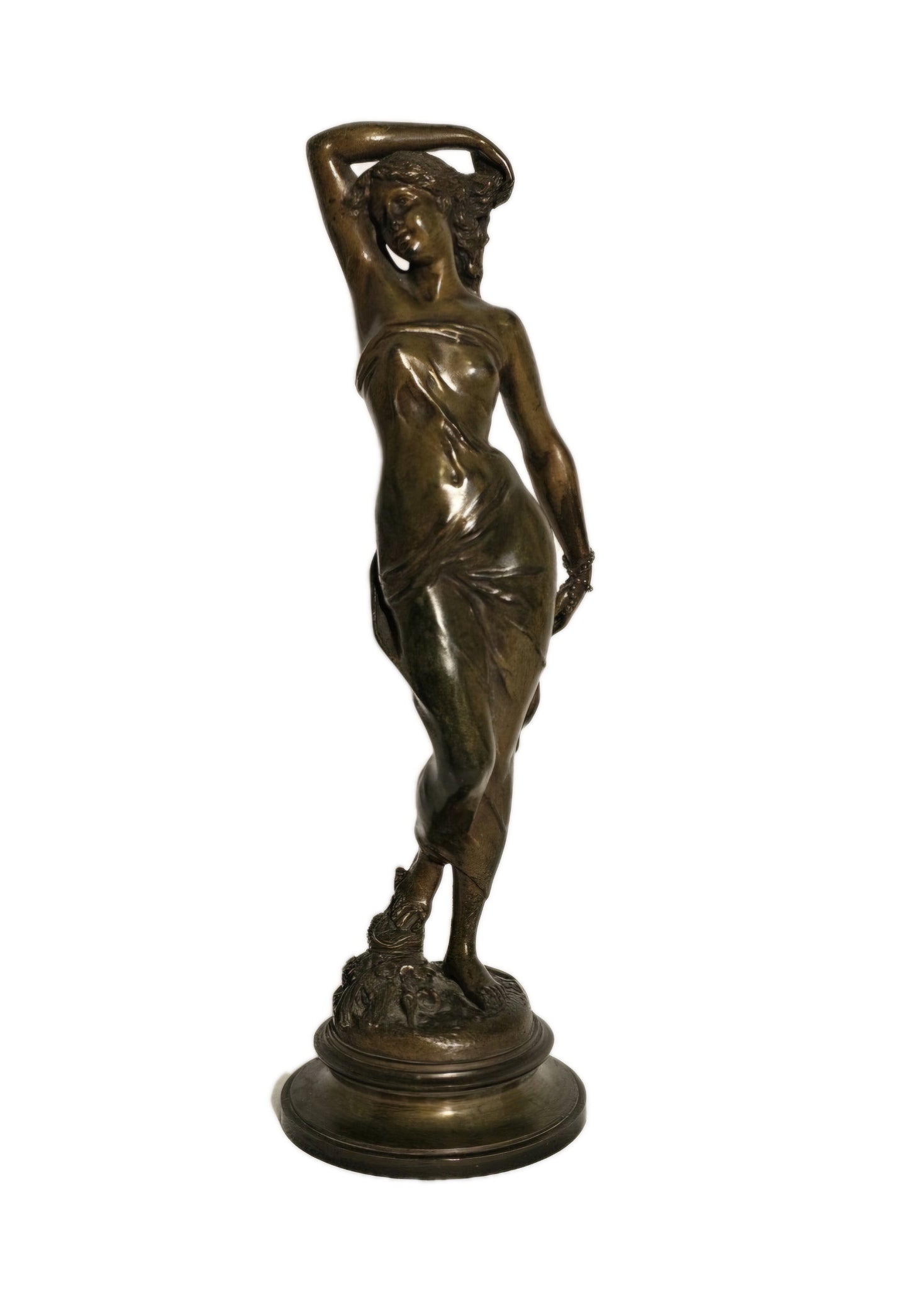 A Pair of French Bronze Sculptures of Goddesses by Emile Laporte (1858-1907)
