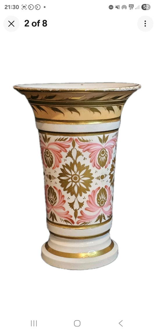 An Antique Bloor Derby Spill Vase Hand Painted C1820 Hand Painted