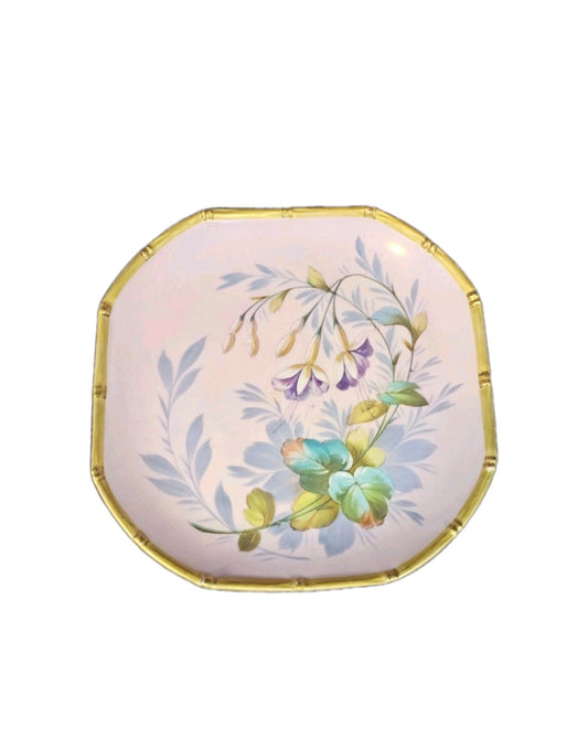 An Antique Asthetics Period Pink Cake Stand, Hand Painted with Flowers