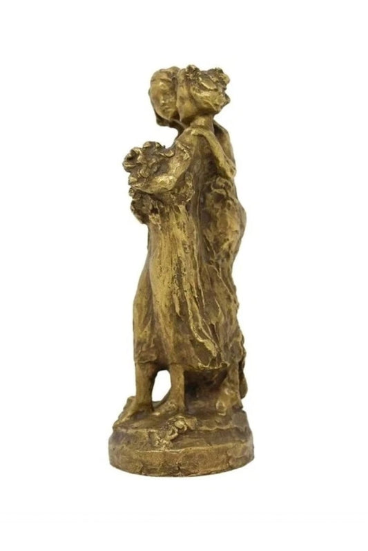 A Signed François-Raoul Larche Gilt Bronze Figure of Two Girls