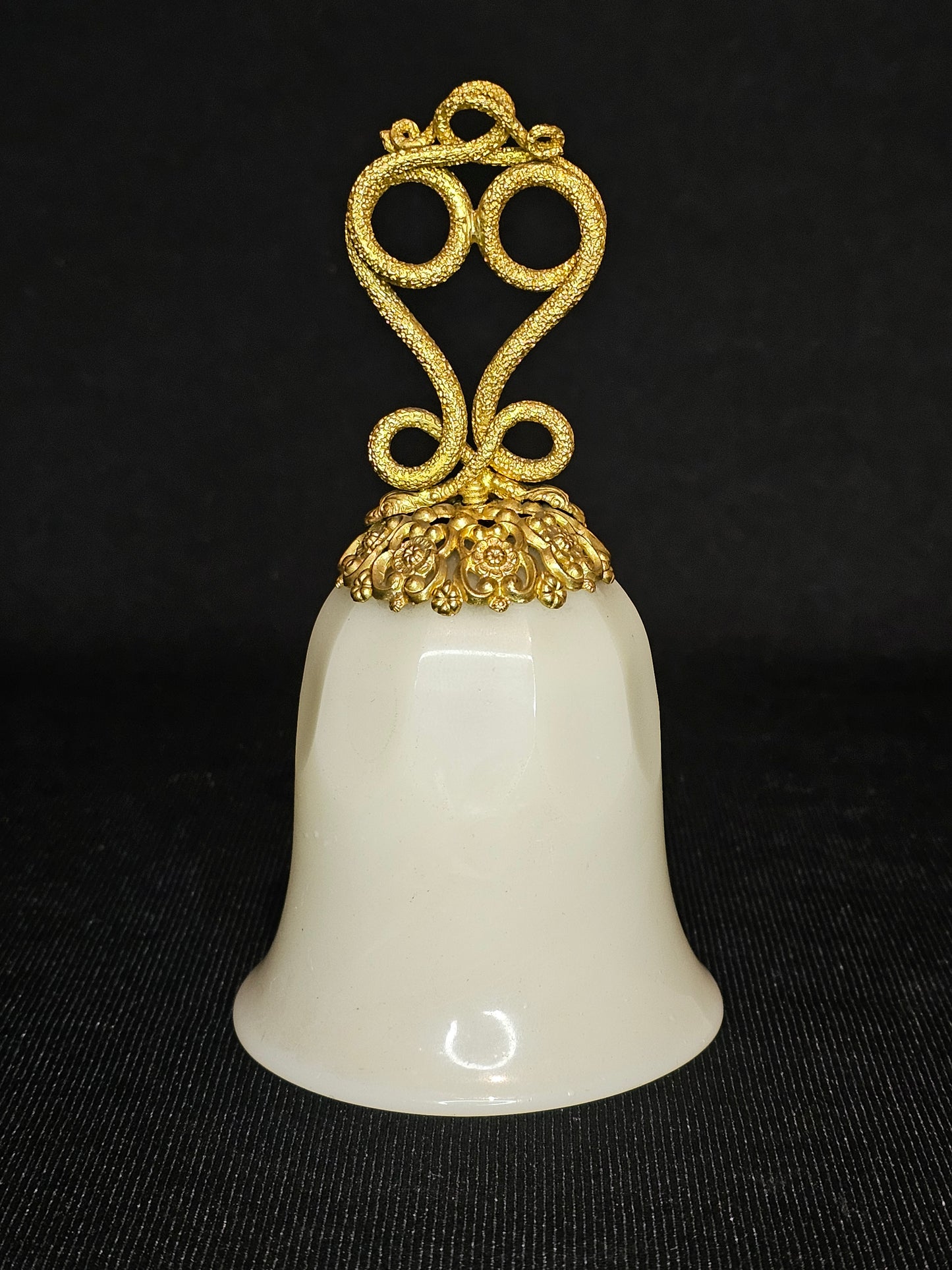 Antique French Gold Ormolu  and Opaline Glass Dinner Bell