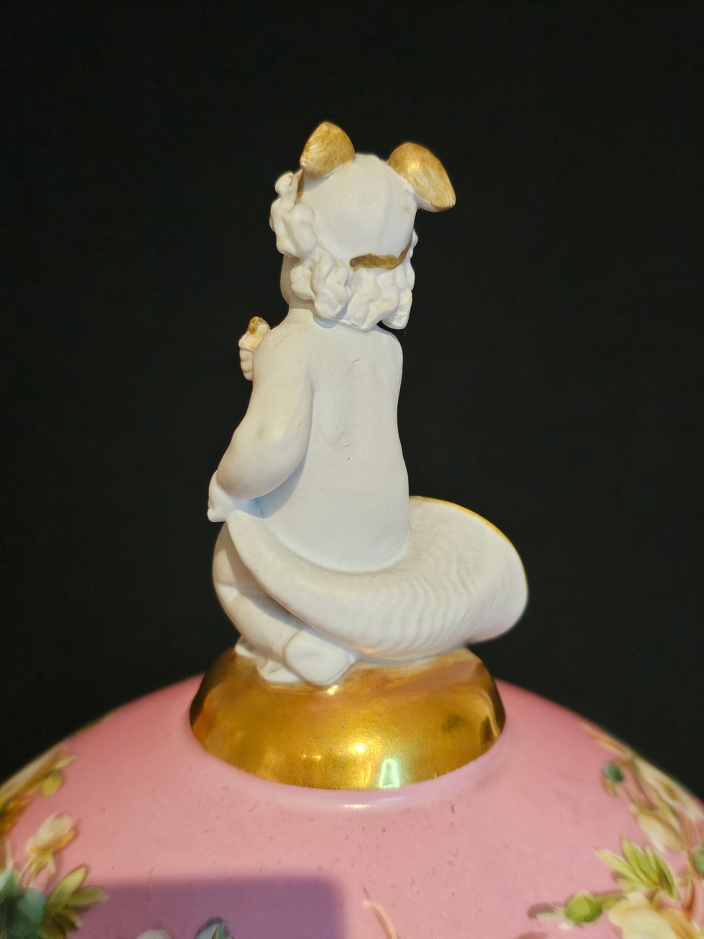 A Pink 19thC French Porcelain Potpourri Vase & Cover.