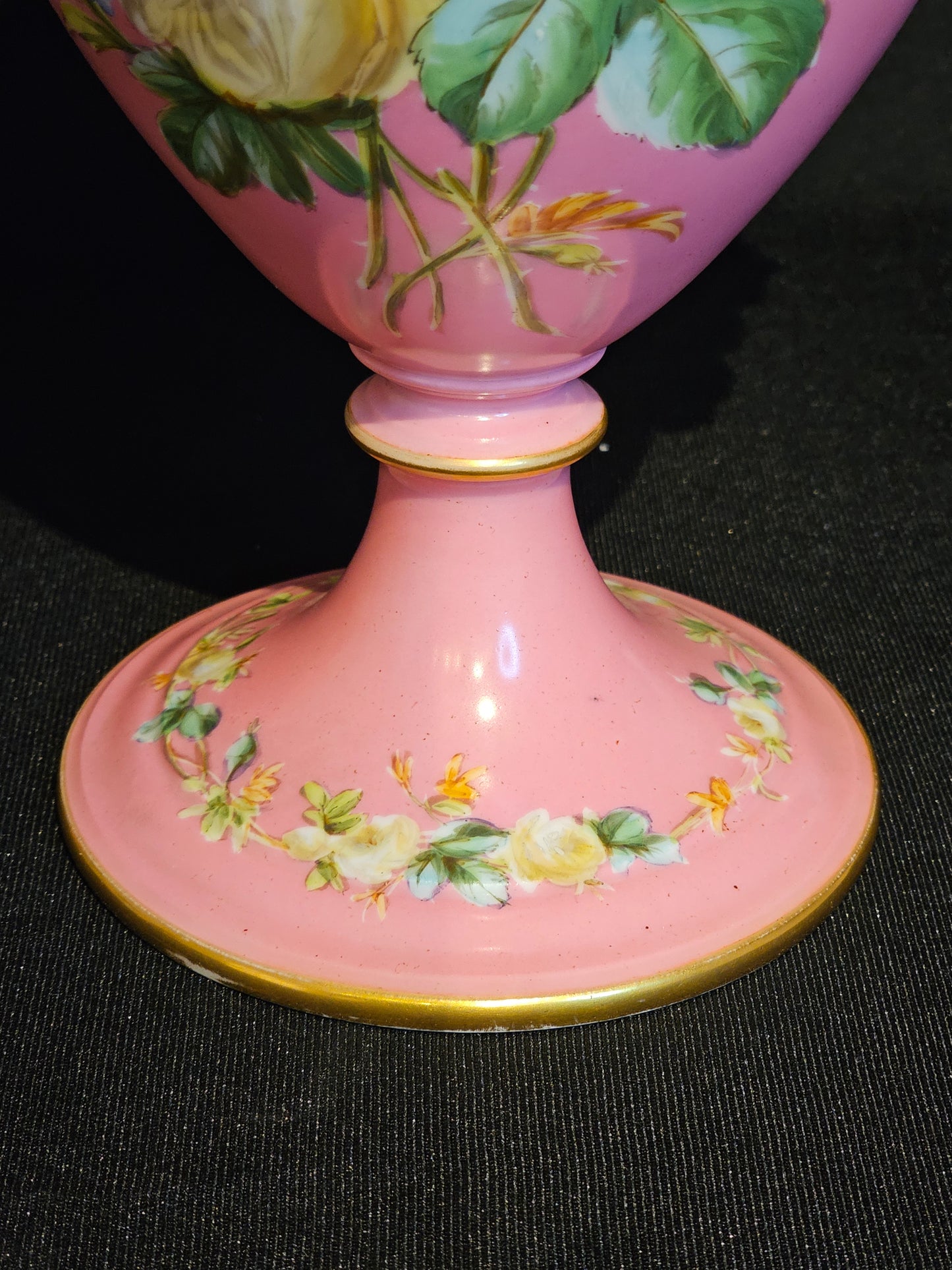 A Pink 19thC French Porcelain Potpourri Vase & Cover.