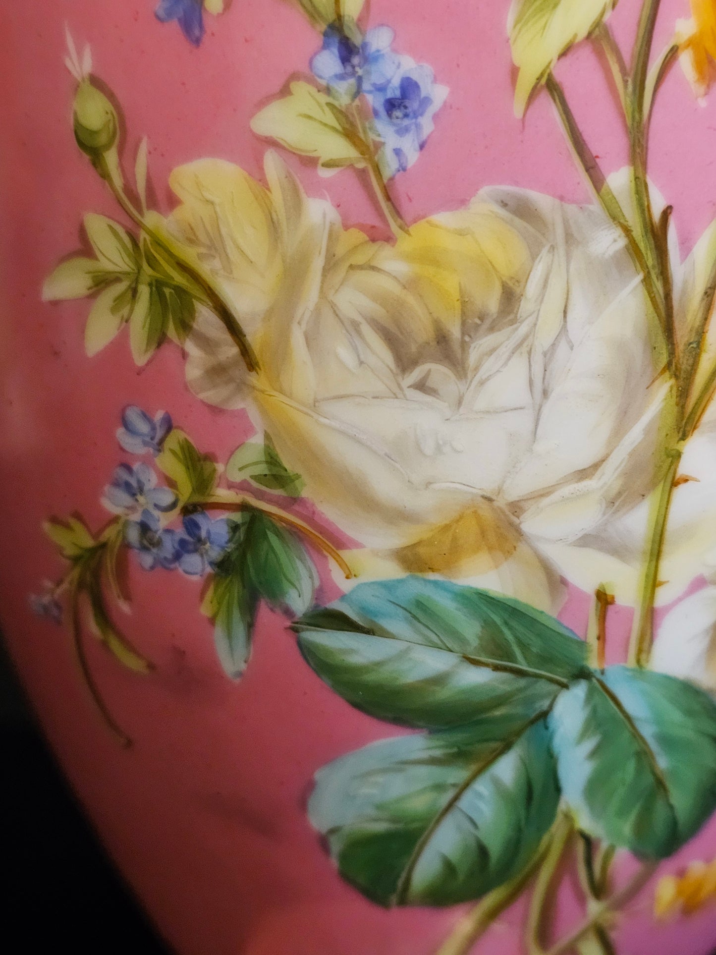 A Pink 19thC French Porcelain Potpourri Vase & Cover.