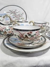 Vintage Japanese Eggshell Porcelain 22 Piece Tea Set Service for Six