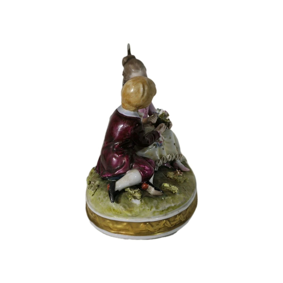 An Antique Capodimonte Figure Group of a Young Boy & Girl Signed D. Bellaire