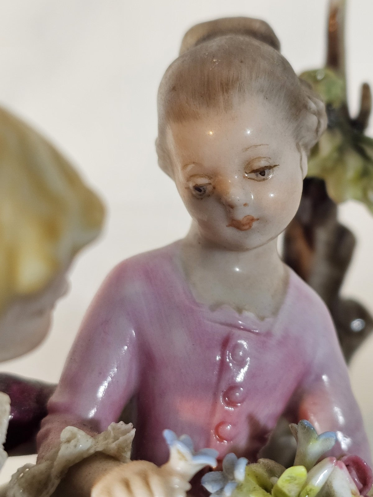 An Antique Capodimonte Figure Group of a Young Boy & Girl Signed D. Bellaire