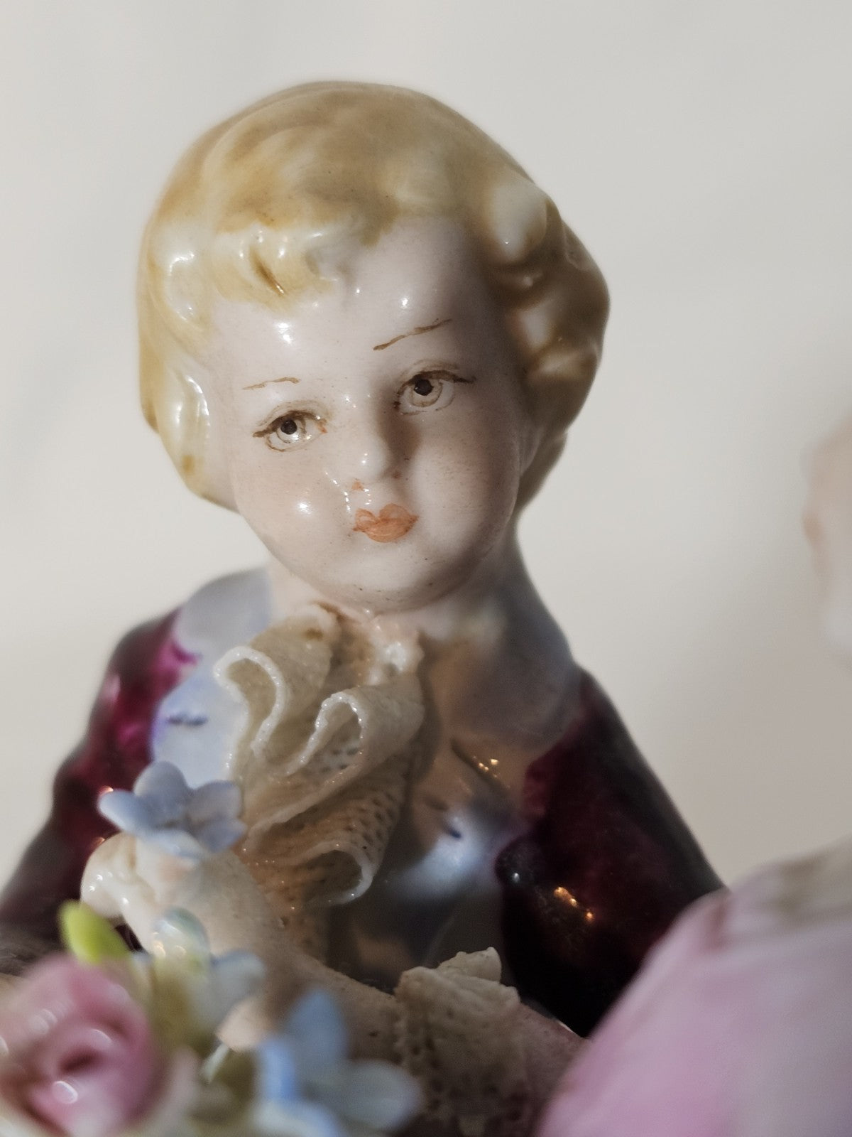 An Antique Capodimonte Figure Group of a Young Boy & Girl Signed D. Bellaire