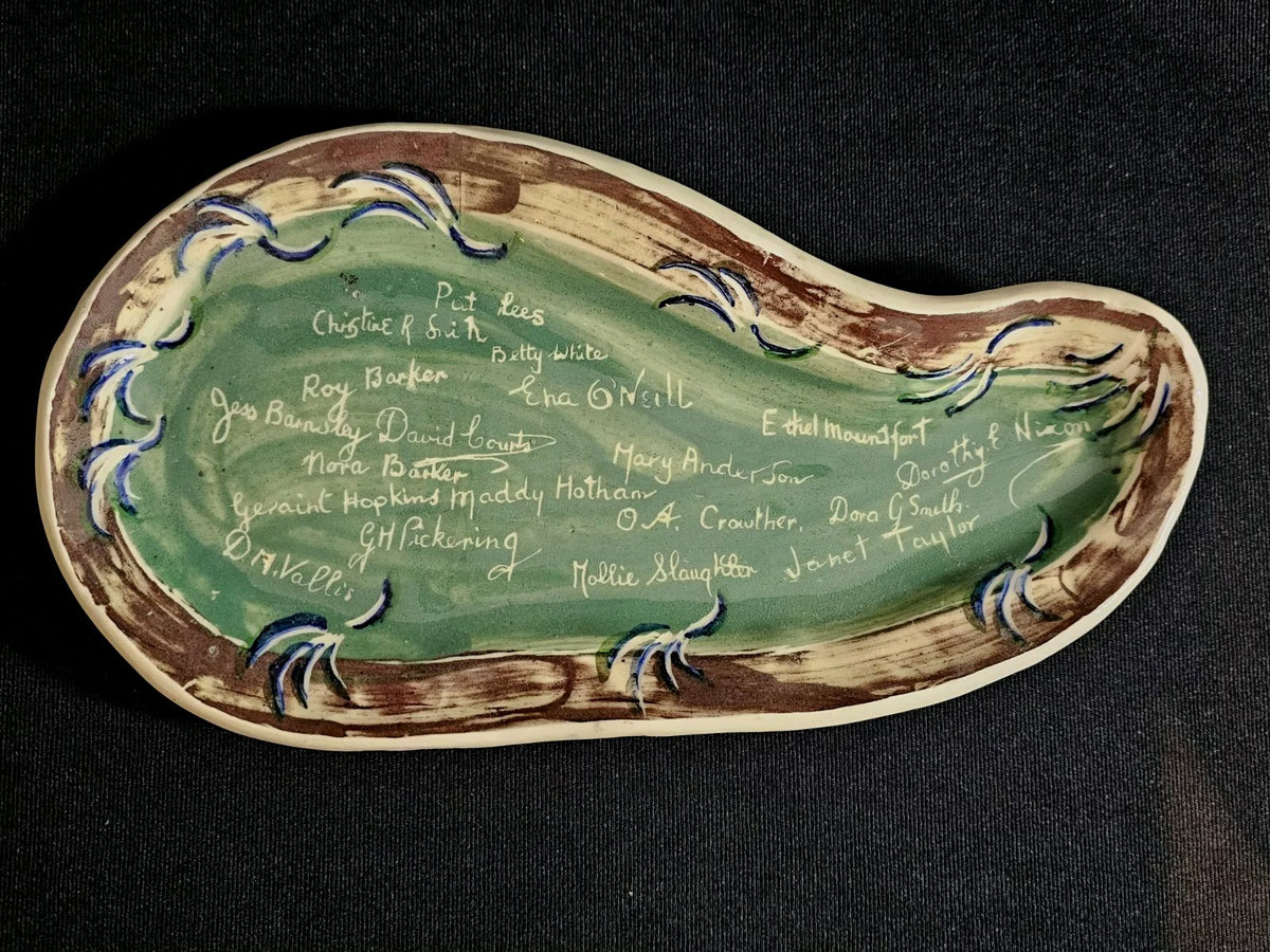 A Studio Pottery Dish, Signed by the Potters at Yarnfield C1966