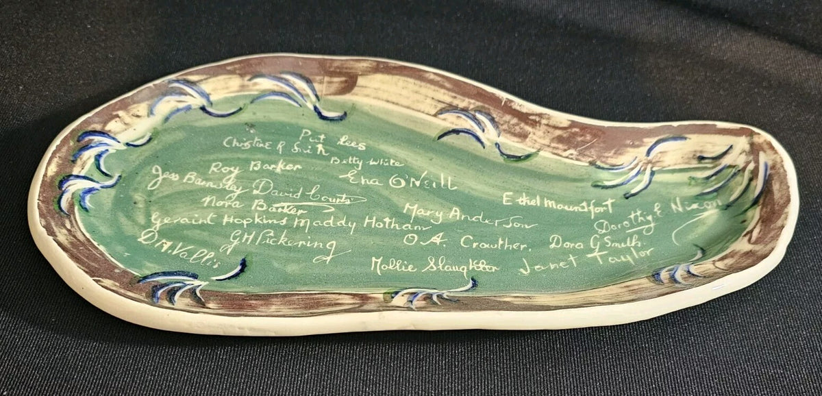 A Studio Pottery Dish, Signed by the Potters at Yarnfield C1966