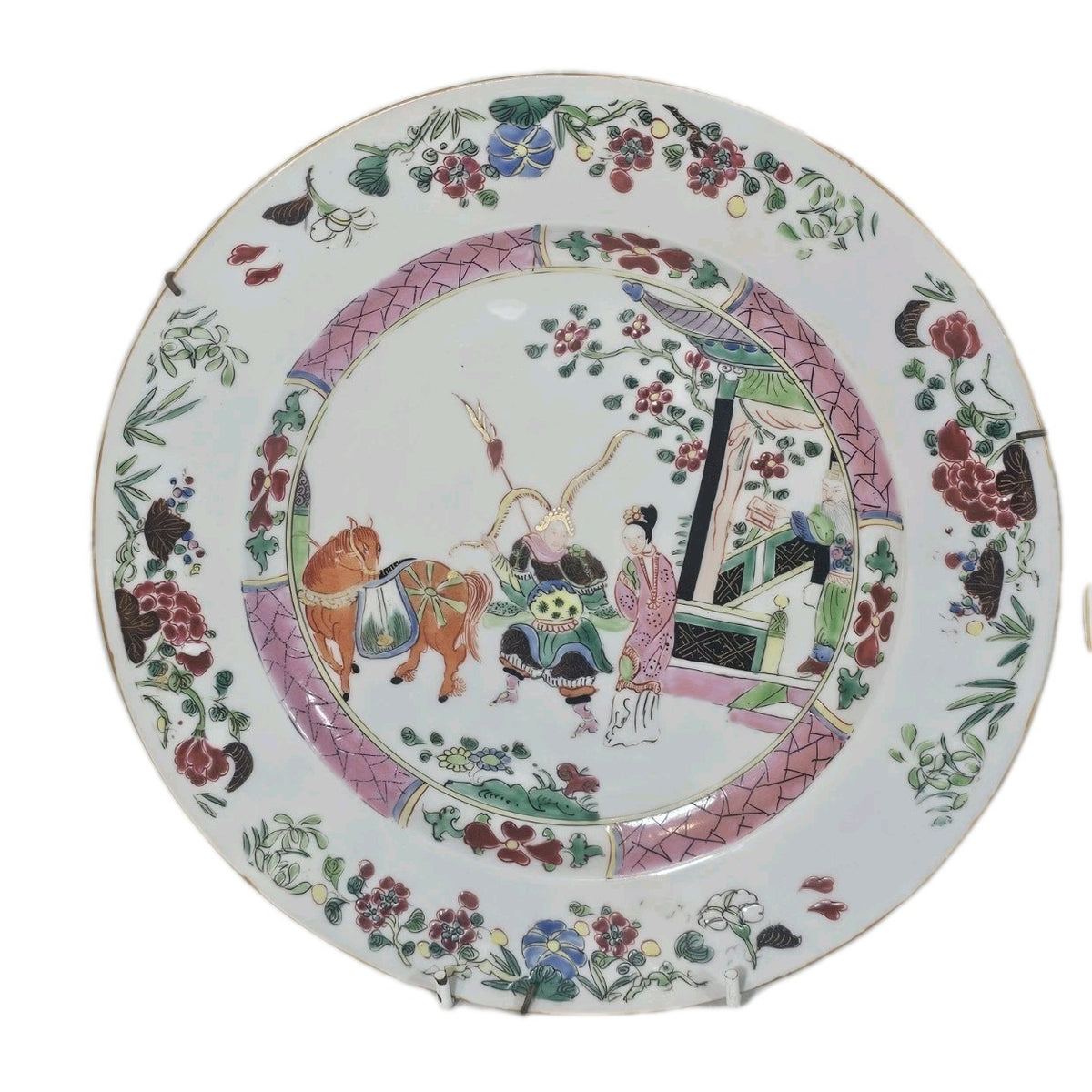 A Pair 18thC Of Chinese Porcelain Famille Rose Dishes Qianlong  (1736-1795)
