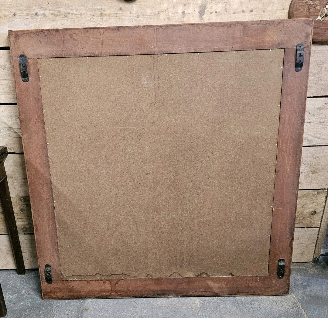 A Large Mid Century Statement Roman Numeral Clock Face Mirror