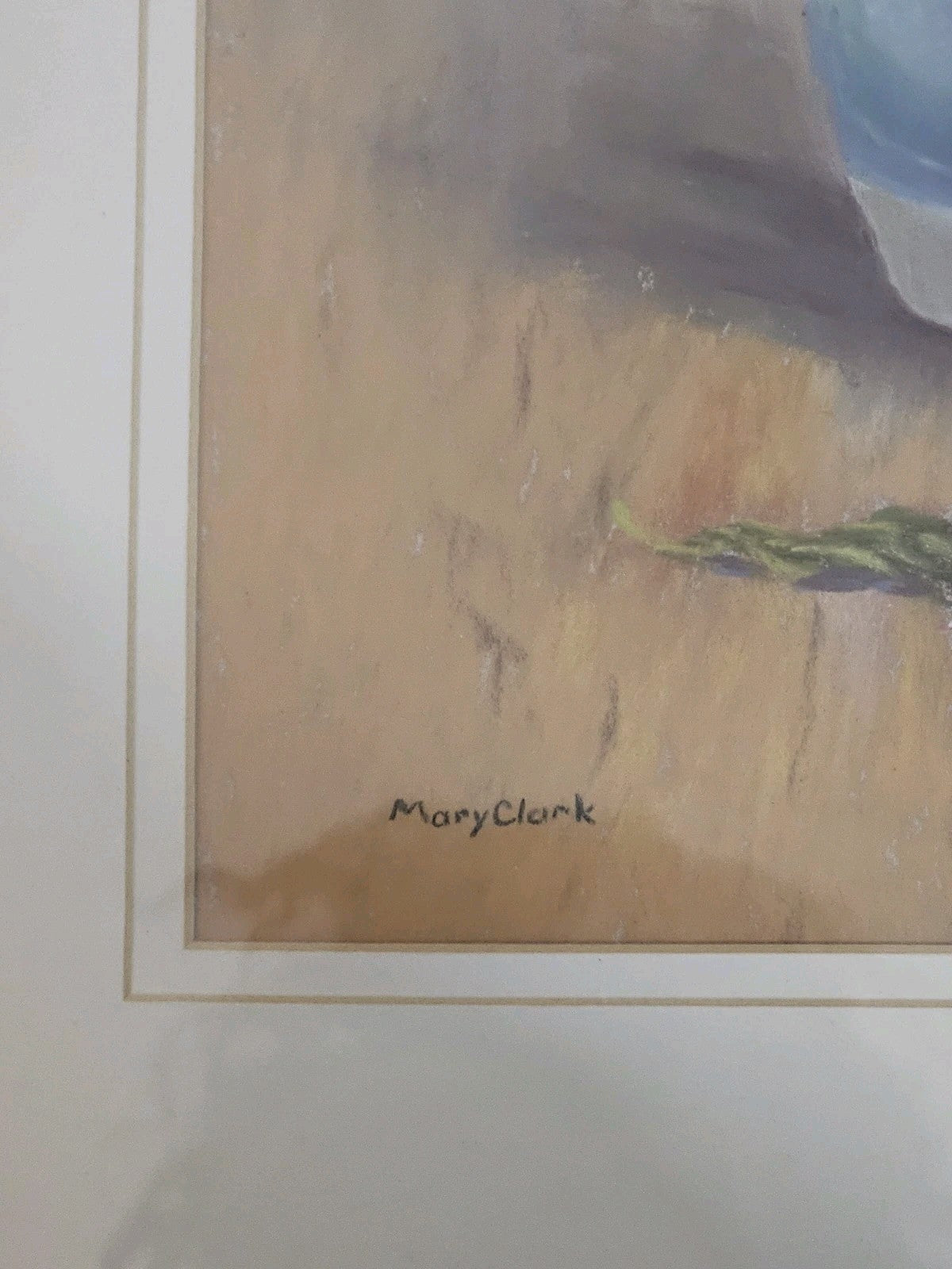 A Large Framed Pastel Still Life of Harvest Chrysanthemums Signed Mary Clark