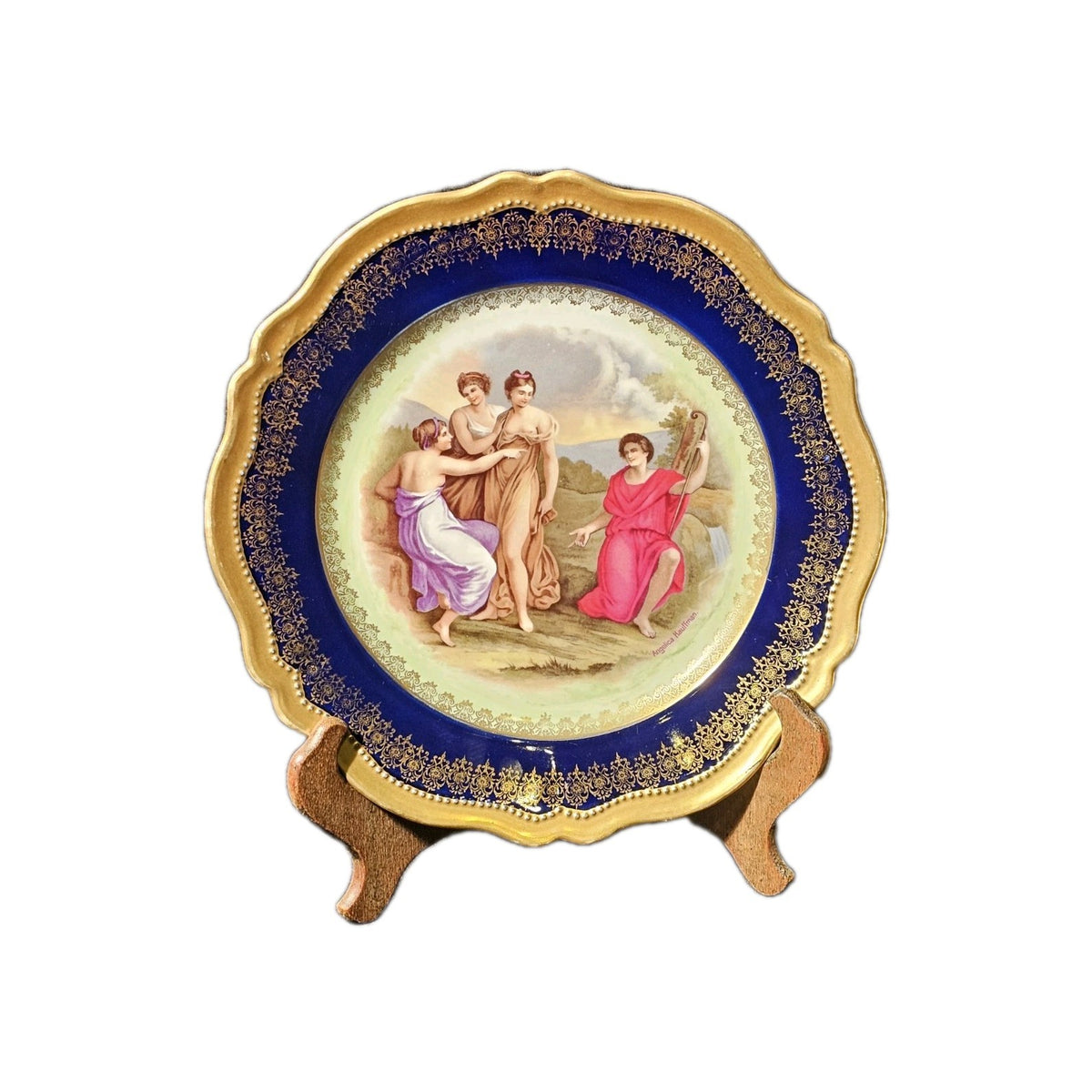 An Oscar & Edgar Gutherz Plate, C1910, with Classical Scene,  Angelica Kauffman