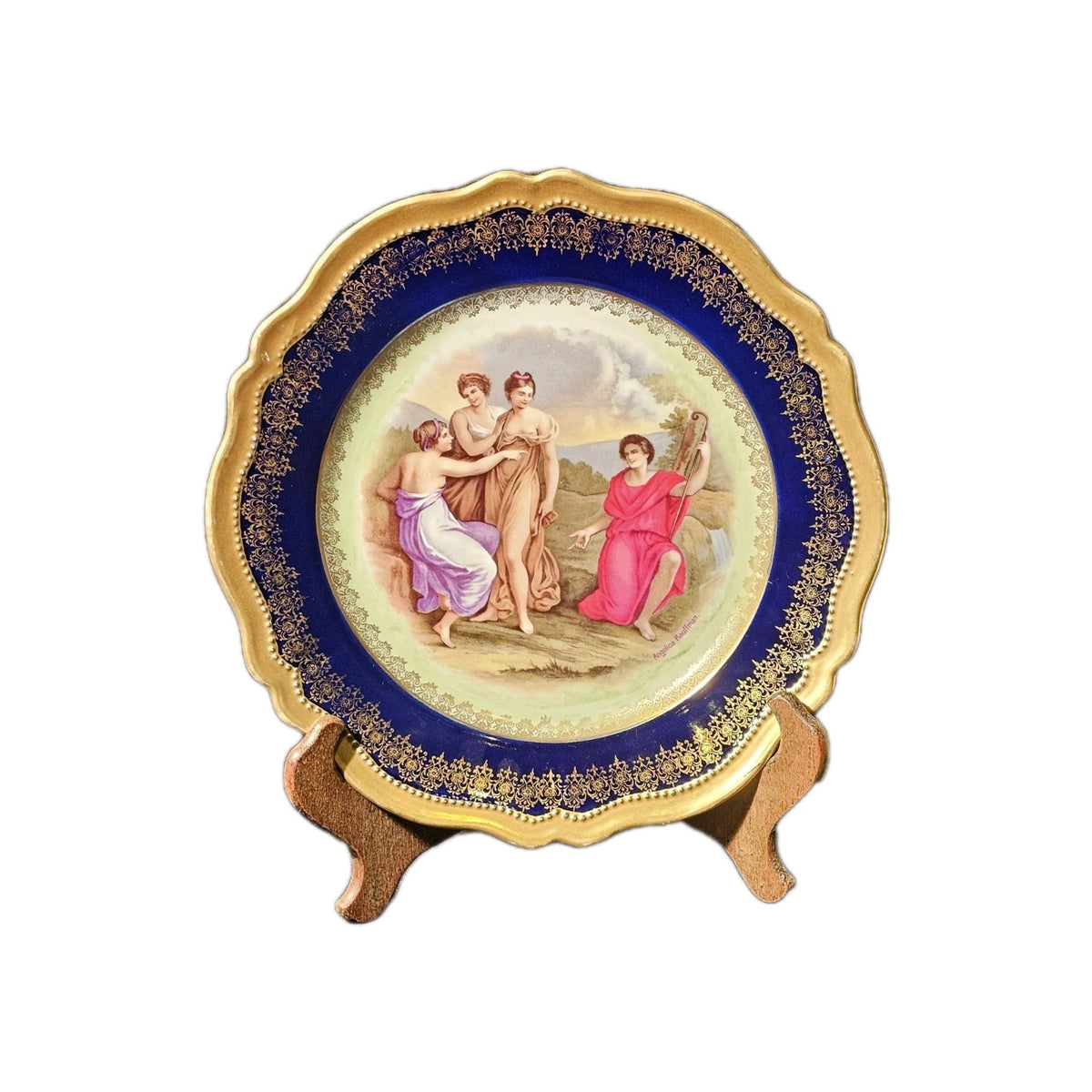 An Oscar & Edgar Gutherz Plate, C1910, with Classical Scene,  Angelica Kauffman