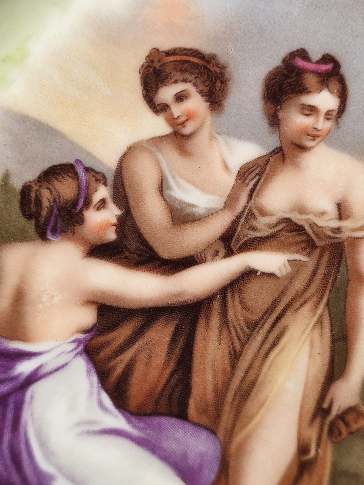 An Oscar & Edgar Gutherz Plate, C1910, with Classical Scene,  Angelica Kauffman