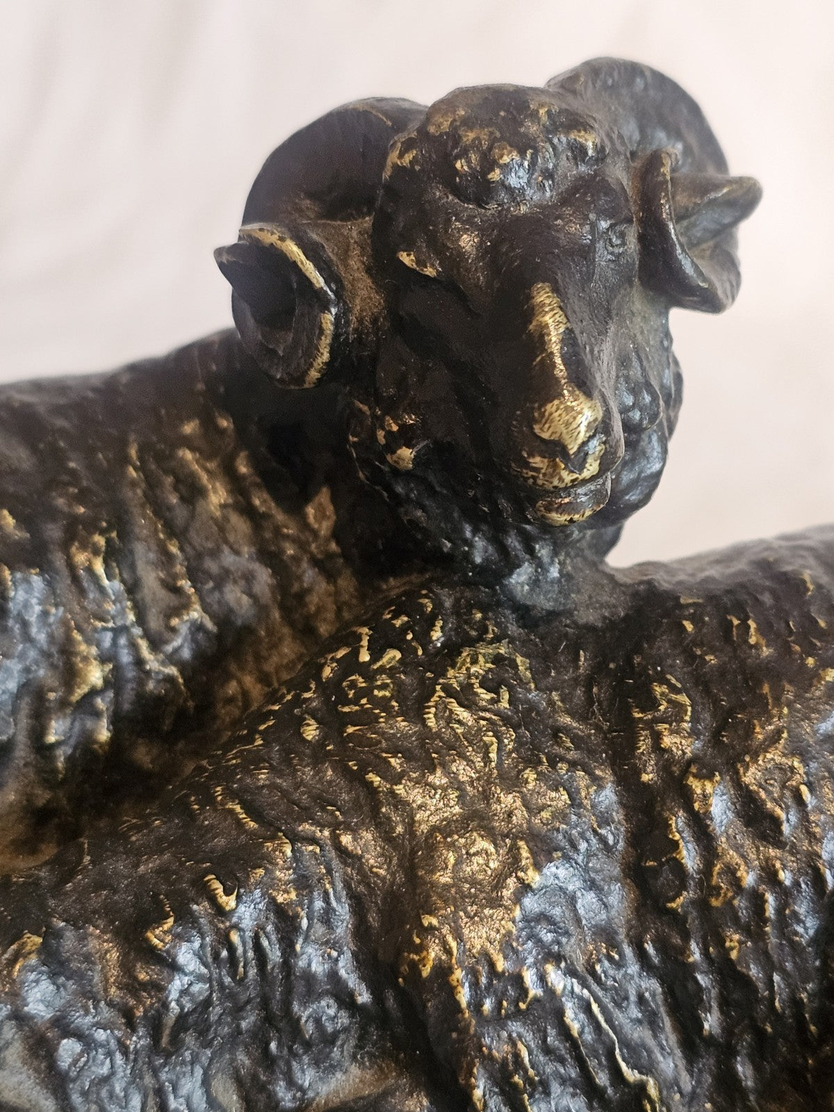A 19thC Pair of Signed Andrea Buci  Bronze Sculptures Modelled as Ram  and Sheep