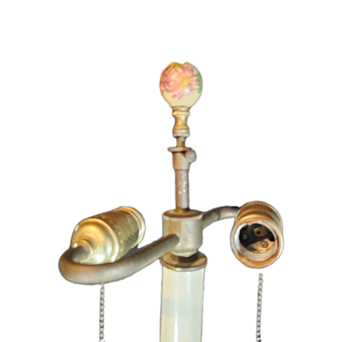 An Antique Royal Worcester Ivory Blush Table Lamp, Hand Painted