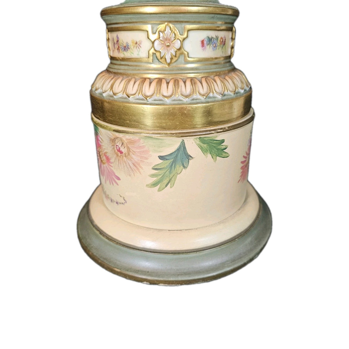 An Antique Royal Worcester Ivory Blush Table Lamp, Hand Painted