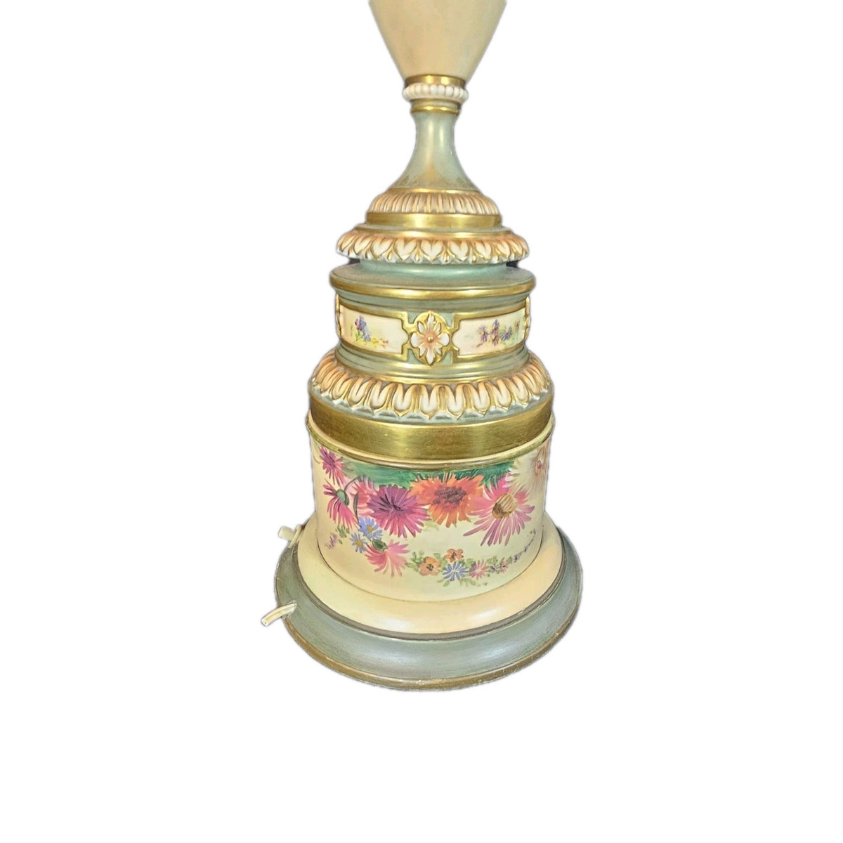 An Antique Royal Worcester Ivory Blush Table Lamp, Hand Painted