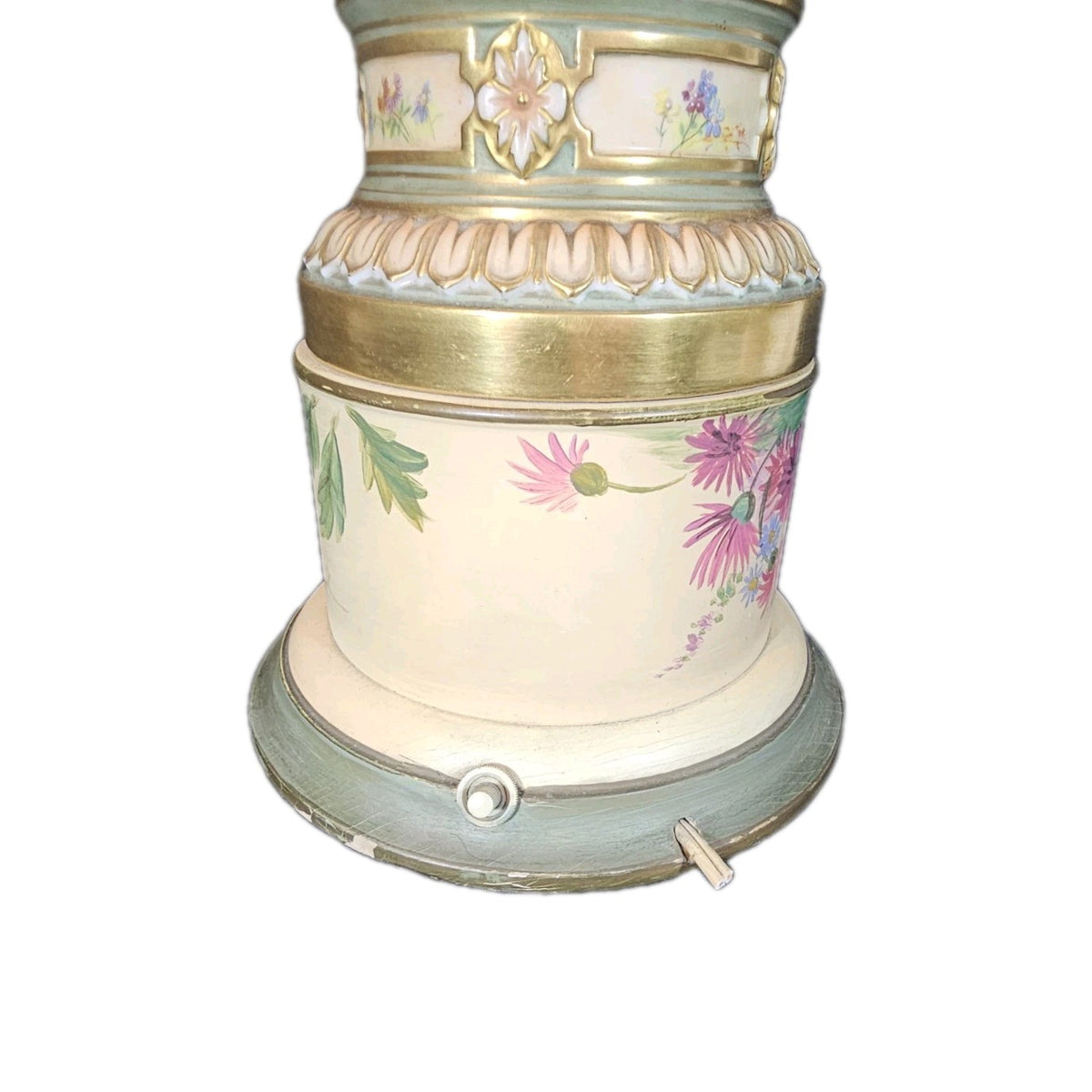 An Antique Royal Worcester Ivory Blush Table Lamp, Hand Painted