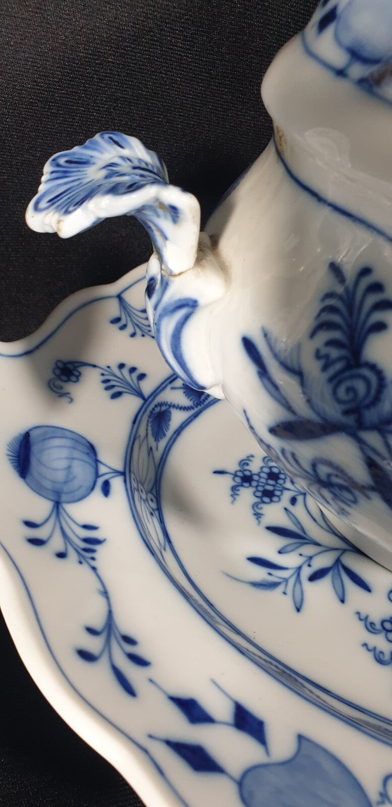 A Bloch & Co Eickwald Blue and White Onion Pattern Dinner Service,  19thC