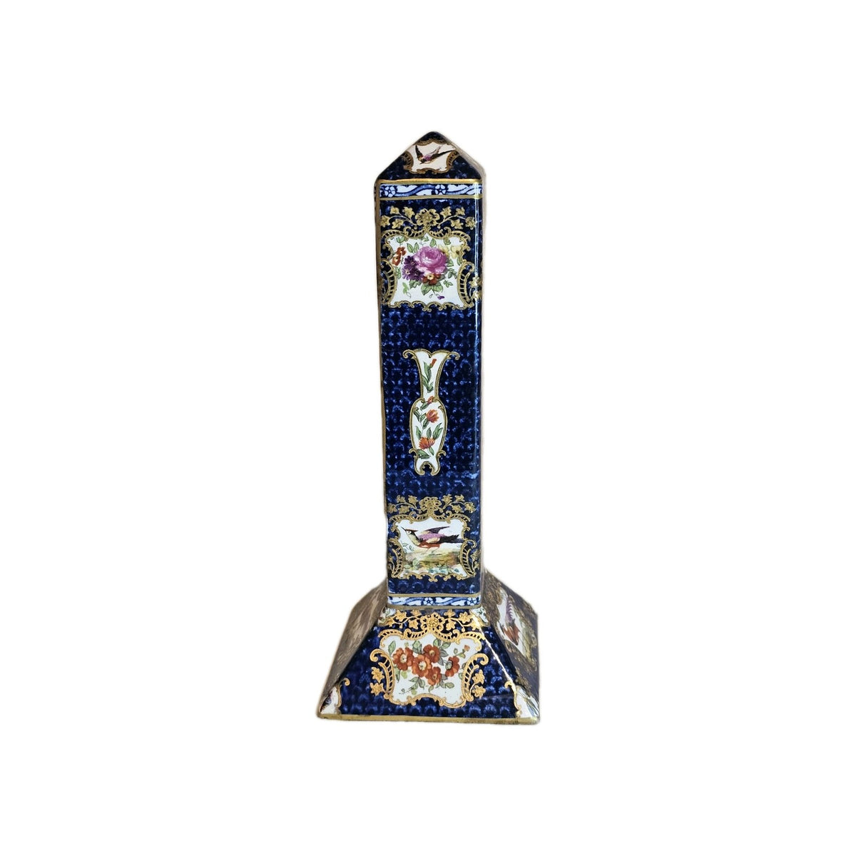 A 19TH CENTURY PORCELAIN SEVRES STYLE OBELISK FORMED DESK THERMOMETER