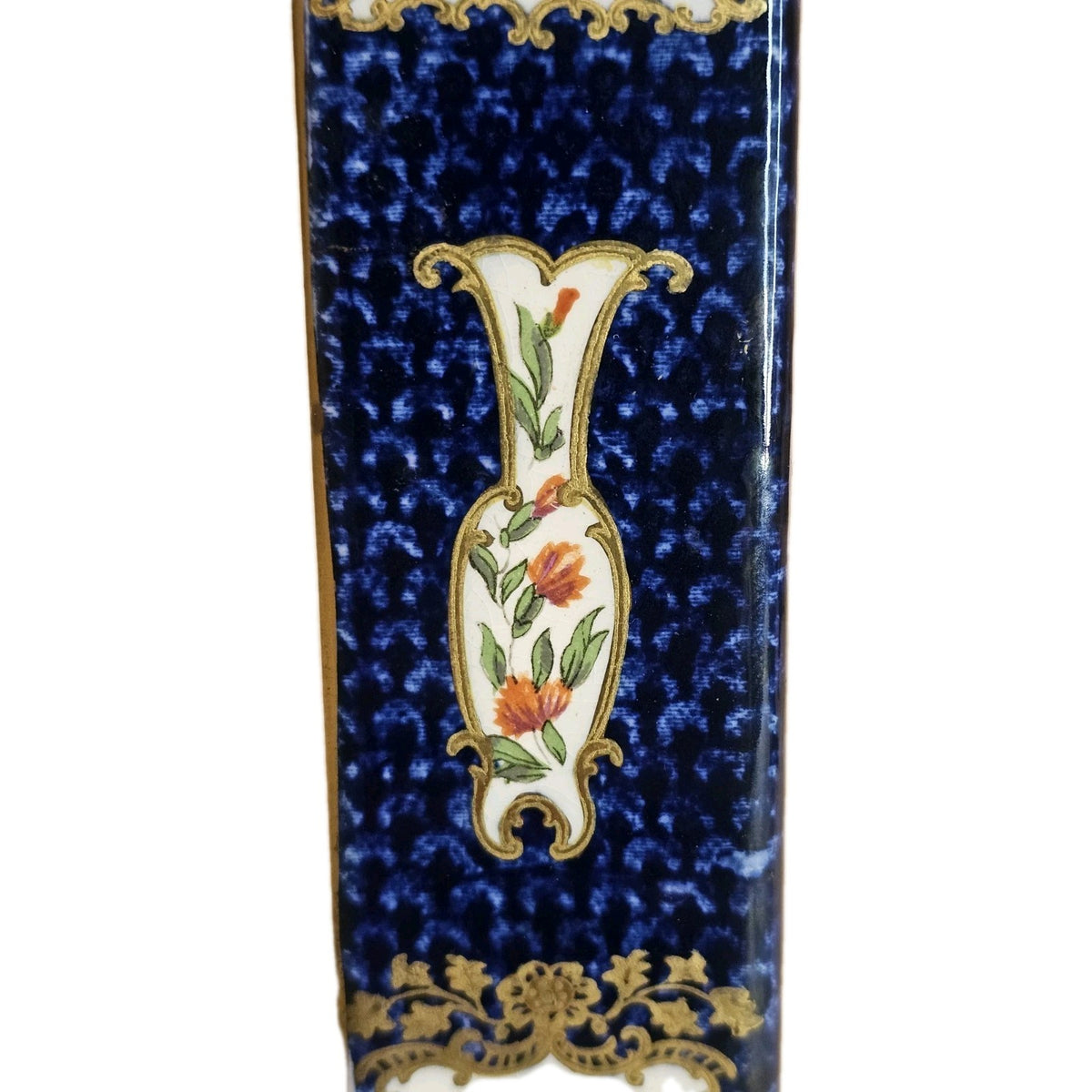 A 19TH CENTURY PORCELAIN SEVRES STYLE OBELISK FORMED DESK THERMOMETER