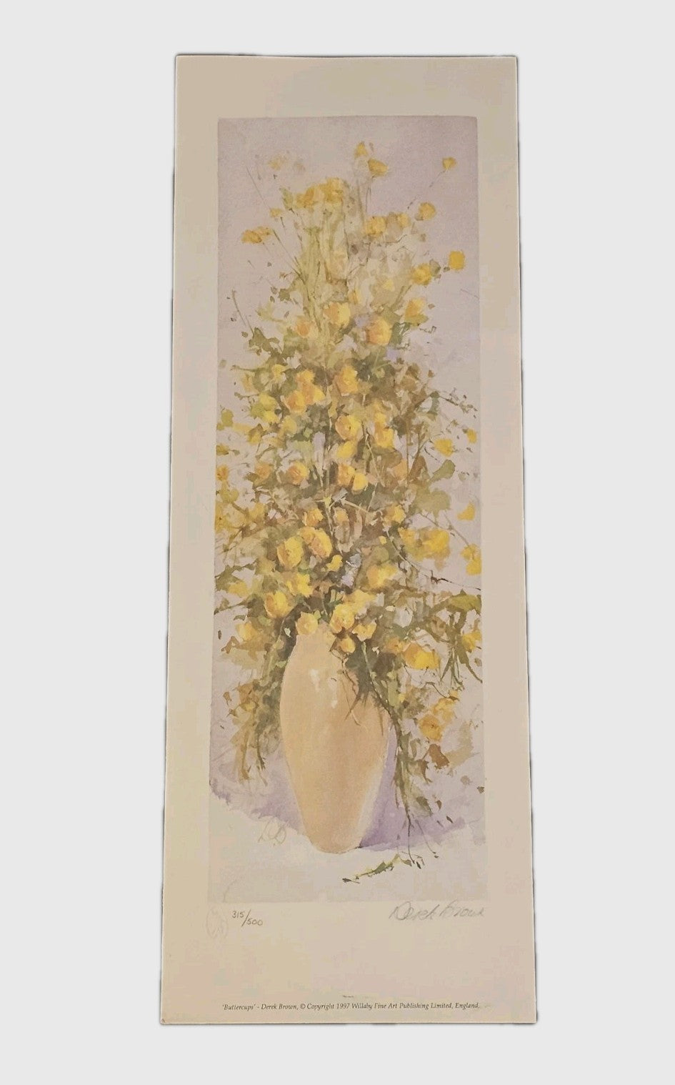 A Limited Edition Print of a Still life  Signed by Derek Brown - Buttercups