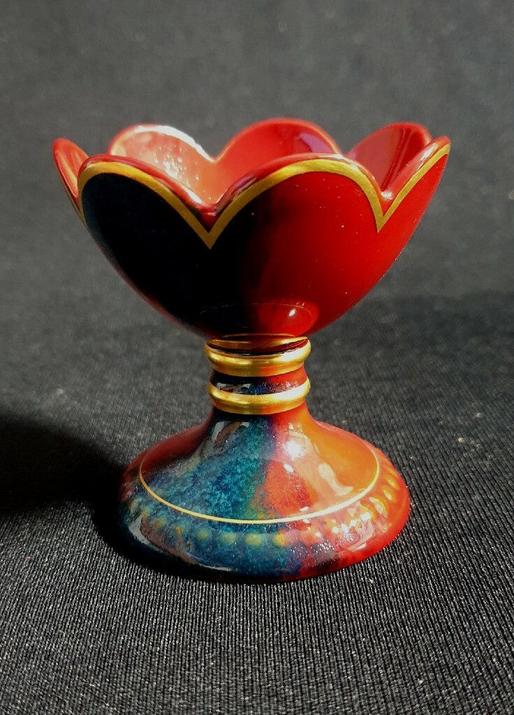 A Limited Edition Royal Doulton Flambe Egg Stand, Late 20thC,