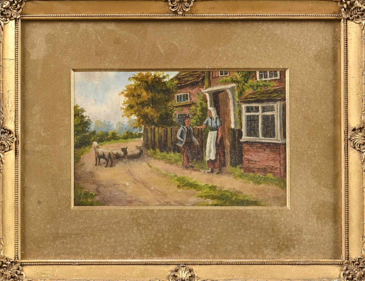 English School Painting, Early 20th Century - Rustic Scenes, Oil on board,