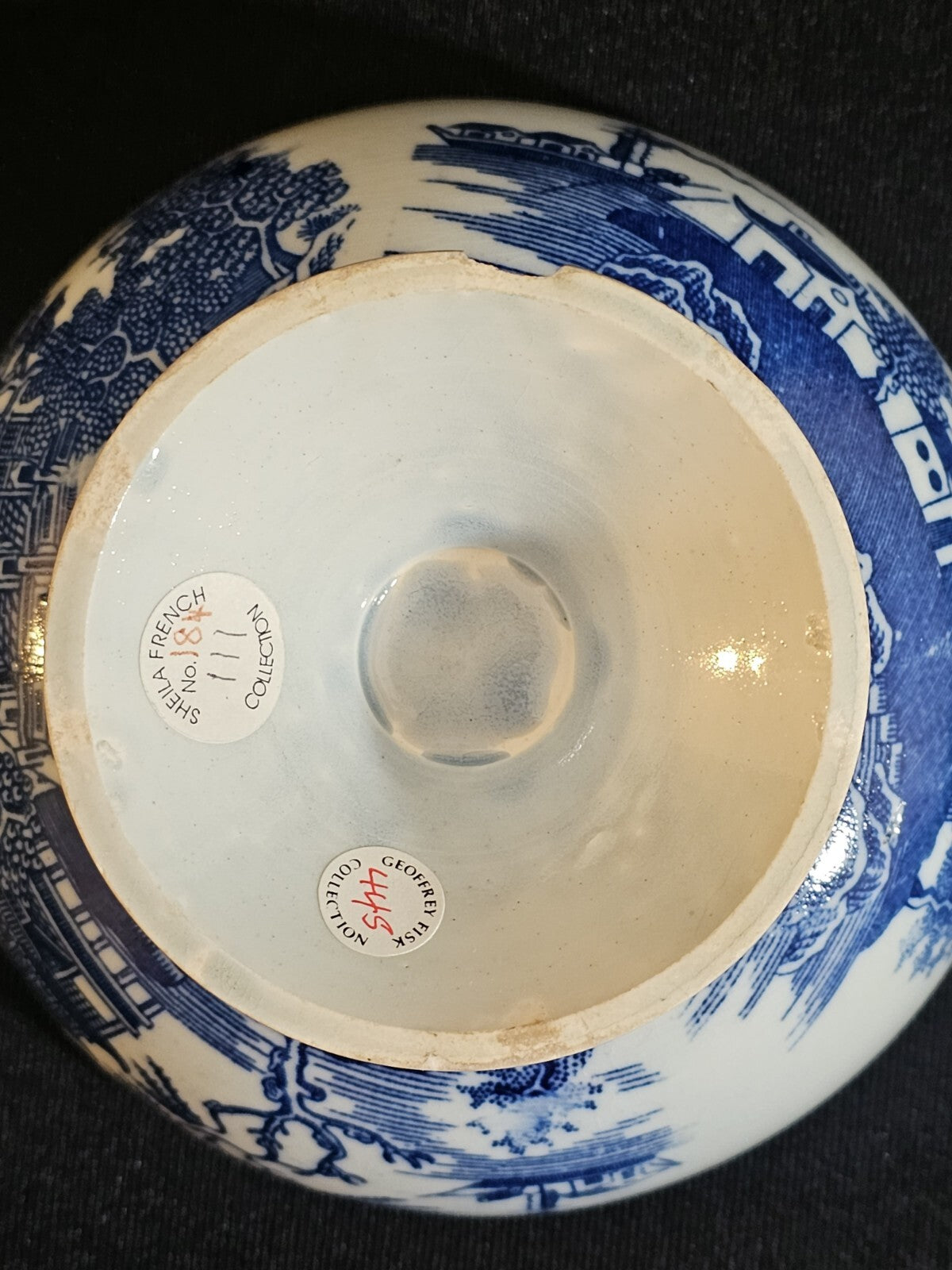 A Round Underglaze Blue Printed Pearlware Pedestal Bowl, C1800-10 A/F