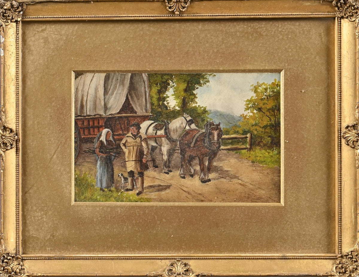 English School Painting, Early 20th Century - Rustic Scenes, Oil on board,