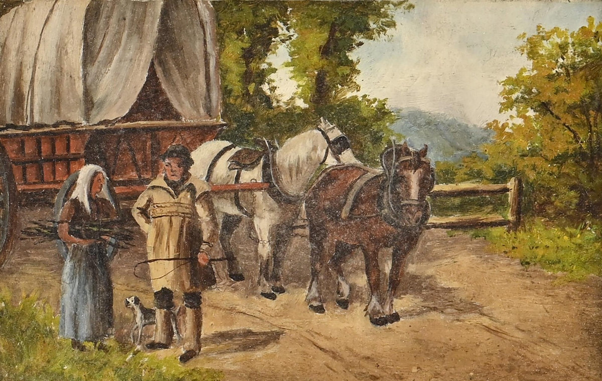 English School Painting, Early 20th Century - Rustic Scenes, Oil on board,